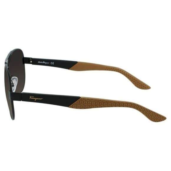 New SALVATORE FERRAGAMO Grey Aviator SF275S 071 Sunglasses Women - Picture 3 of 4